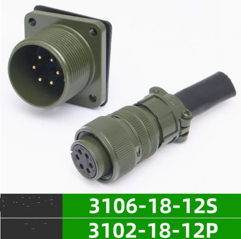 

2pcs 5015 military standard waterproof aviation plug socket with 6cores MS3106A18-12S MS3102A18-12P