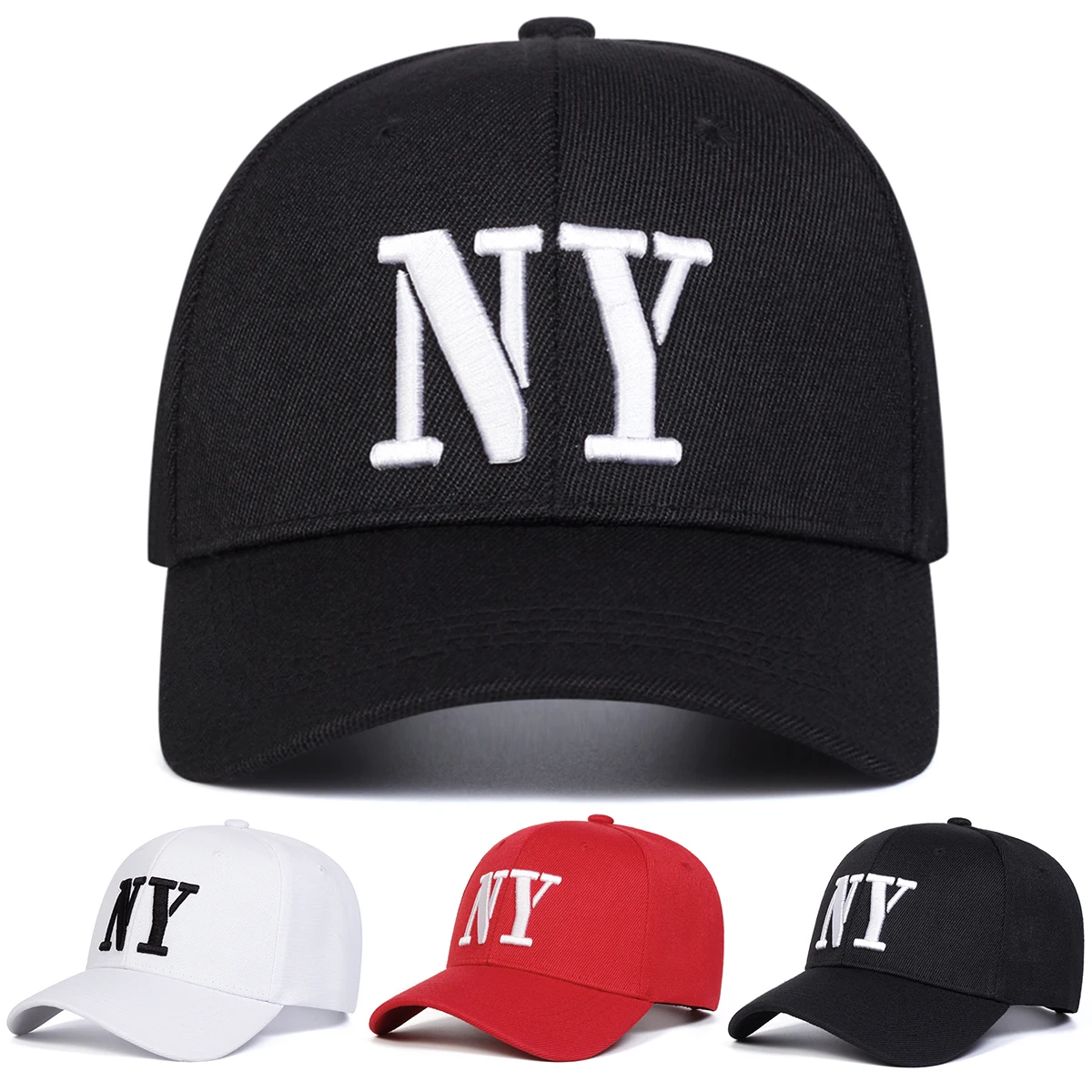 للجنسين نيويورك إلكتروني التطريز قبعات البيسبول ربيع الخريف في الهواء الطلق قابل للتعديل قبعات عادية واقية من الشمس قبعة قبعة رياضية