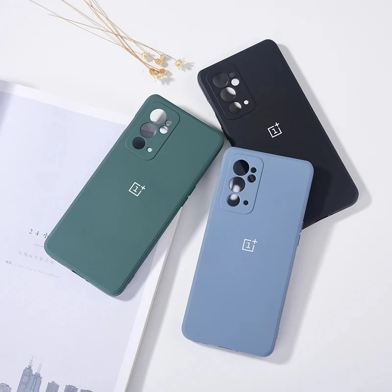 Original Case For OnePlus 8 Pro 8T 9R 9RT Square Liquid Silicone Phone Cover Coque Shockproof Shell for One Plus 8 8Pro 9 R RT