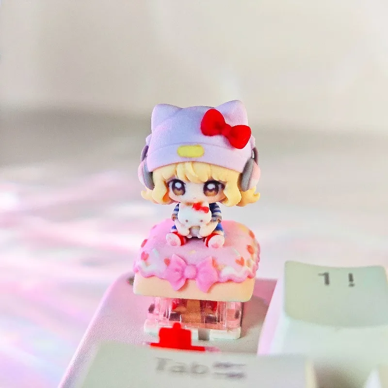 Game Overwatch Kiriko Juno Keycaps Cute 3D Cake Profile DIY Keycap for Mechanical Keyboard Cosplay Doujin Gifts