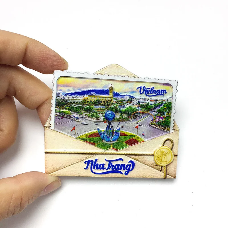 

Vietnam Nha Trang Landmark Building Scenery Cultural Creative Refrigerator Magnet Travel Souvenir Home Decoration Gift