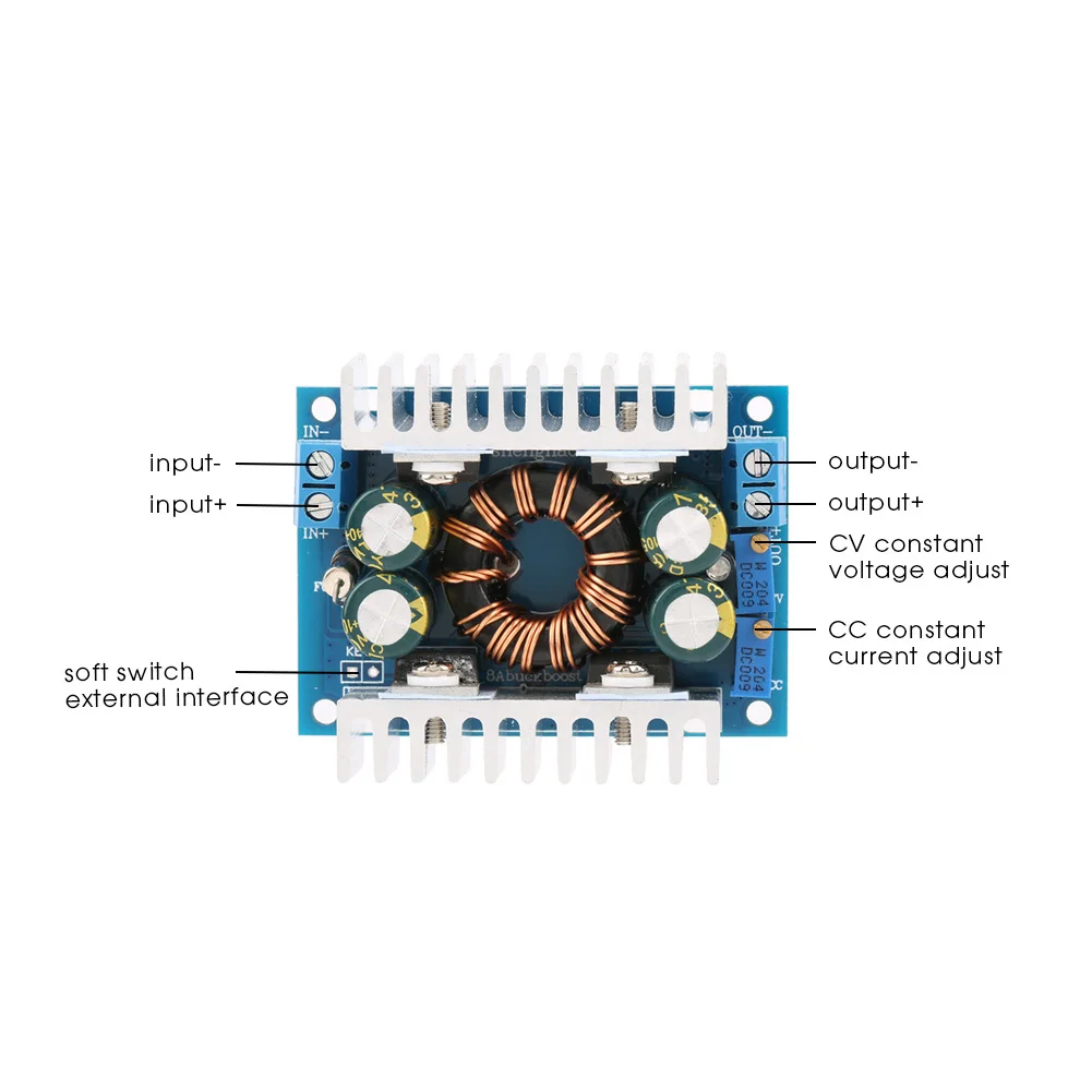 

Buck Module DC5-30V to 1.25-30V Automatic Step UP/Down Converter Boost/Buck Voltage Regulator Module