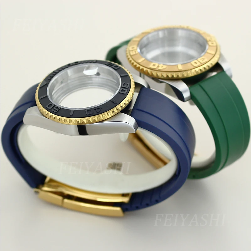 40mm cassa dell'orologio parti del cinturino lunetta in ceramica per Seiko NH35 NH36 NH38/34 Miyota 8215 ETA 2824 movimento 28.5mm quadrante Yacht-Master