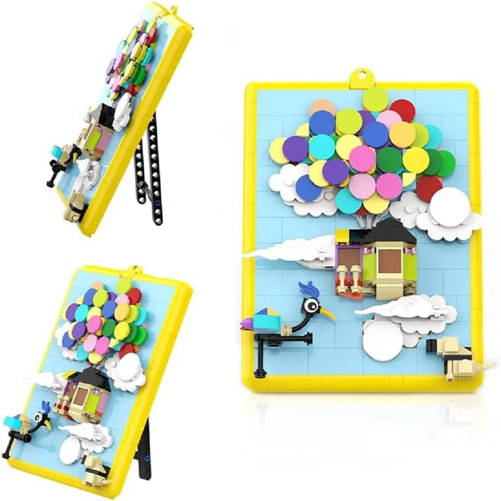 Kevin Bird Up Balloon House Building Blocks, Art Flying House Building Kit, Display Home Decor Wall Art, Christmas Present