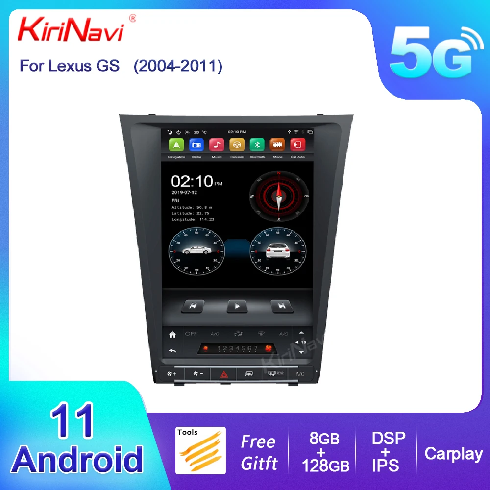 KiriNavi Android 13 Car Radio For Lexus GS GS300 GS350 GS400 GS430 GS460 2004-2011 Auto Gps Navigation Dvd Player 4G Stereo DSP