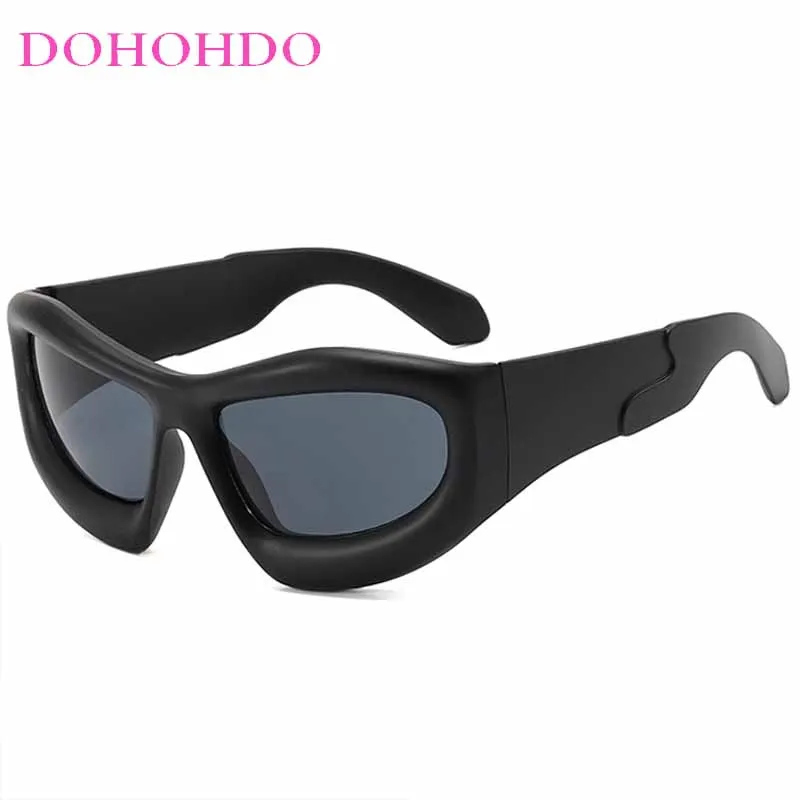 البخار فاسق إطار سميك Y2K الرجال النظارات الشمسية العلامة التجارية مصمم النساء مكبرة في الهواء الطلق القيادة الرياضية المتضخم يندبروف نظارات UV400