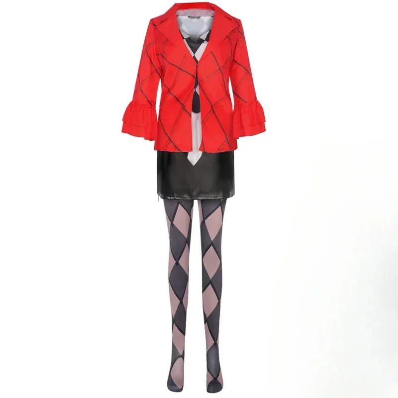 

Movie 2 Cosplay Costume Buffoon Female Red Tops Skirt Full Set Clown Men Role Play Uniform Suit Halloween Carnival Partys;3'v,6.