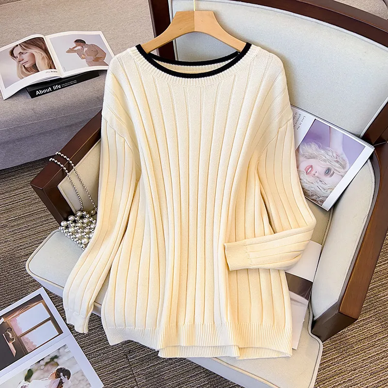 100/150/175kg Large Size Women Clothing Women Bust 150/160cm Loose Pullovers Thickened Knitted Sweaters 6XL 7XL Sueters De Mujer