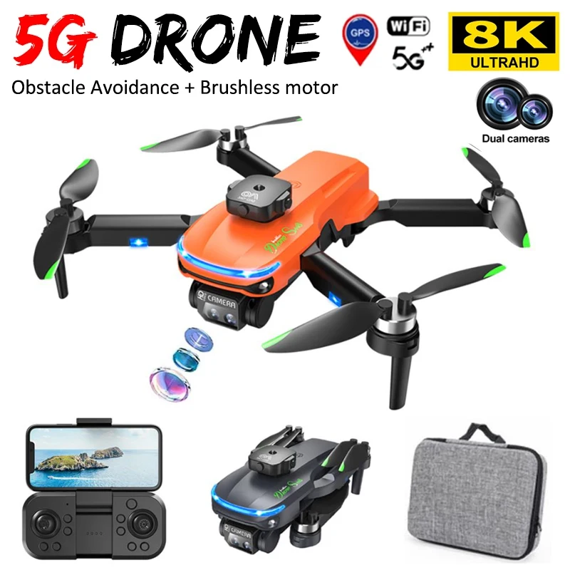 S118 Drone Professional 8K ESC Drone Dualกล้องBrushlessมอเตอร์หลีกเลี่ยงอุปสรรคแบบพับได้RC Quadcopterของเล่น