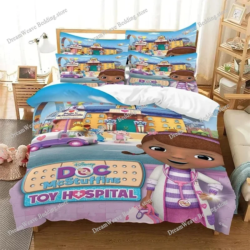 

Music Doc McStuffins 3D Printed Duvet Case Pillowcase Bedding Set Twin Full Queen King Size for Bedroom Decor Home Textileextile