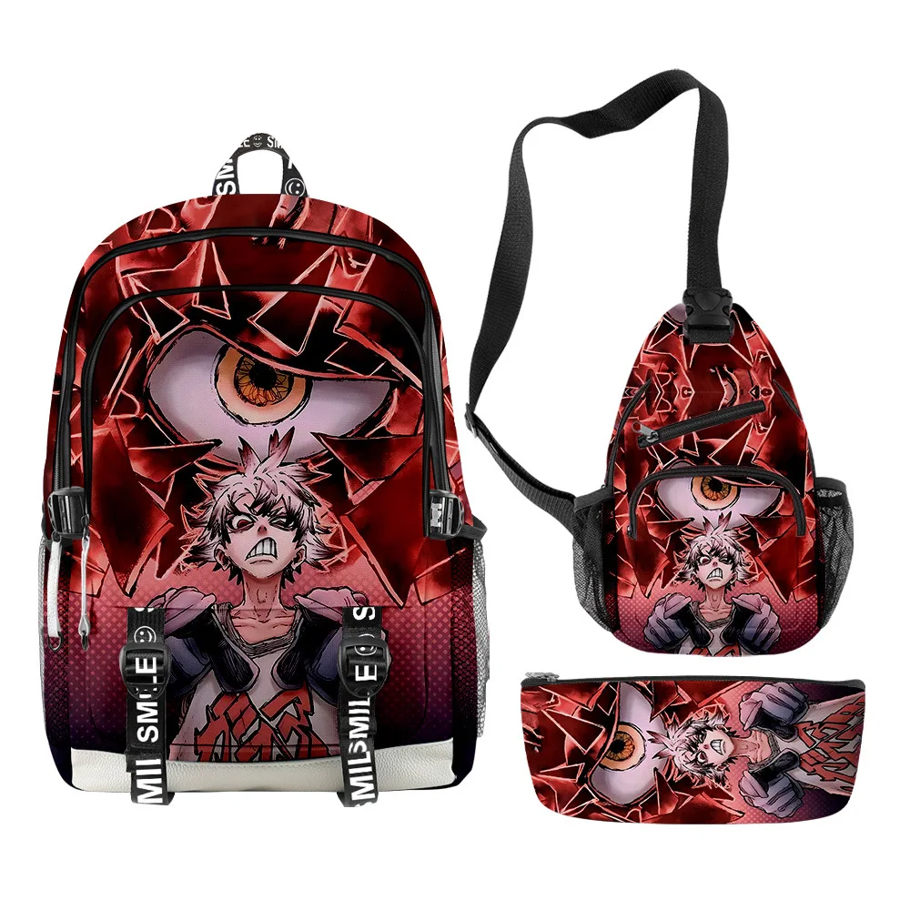 

Classic Popular Harajuku Gachiakuta 3D Printed 3pcs/Set Student School Bags multifunction Travel Backpack Chest Bag Pencil Case