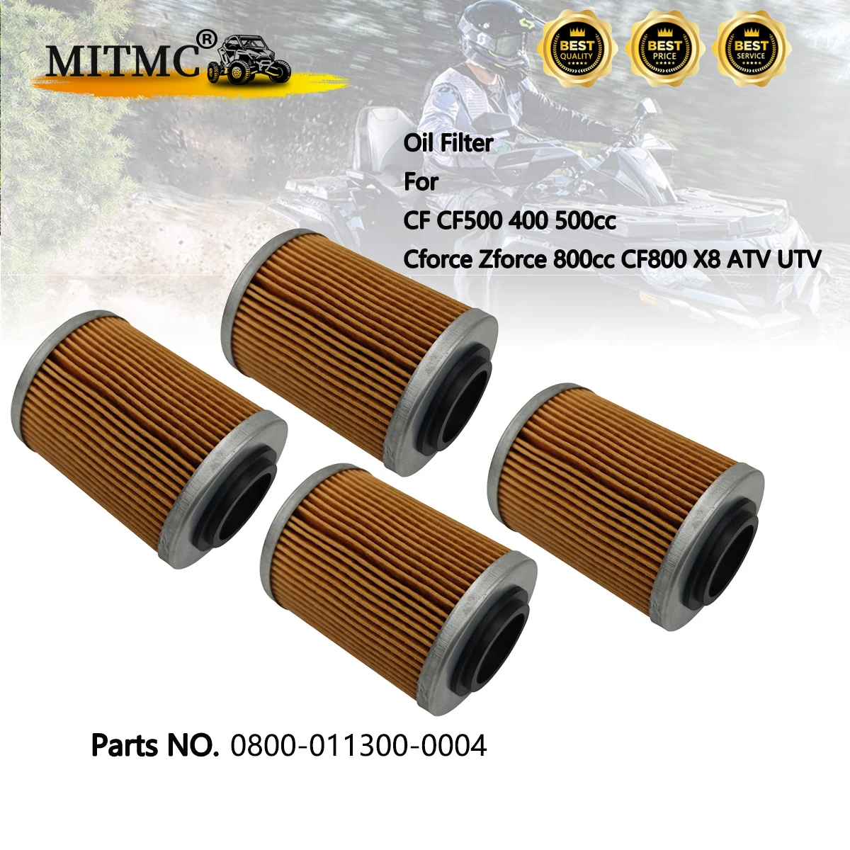 4PCS  Motorcycle Oil Filter for CF CF500 400 500cc Cforce Zforce 800cc CF800 X8 ATV UTV Parts 0800-011300-0004