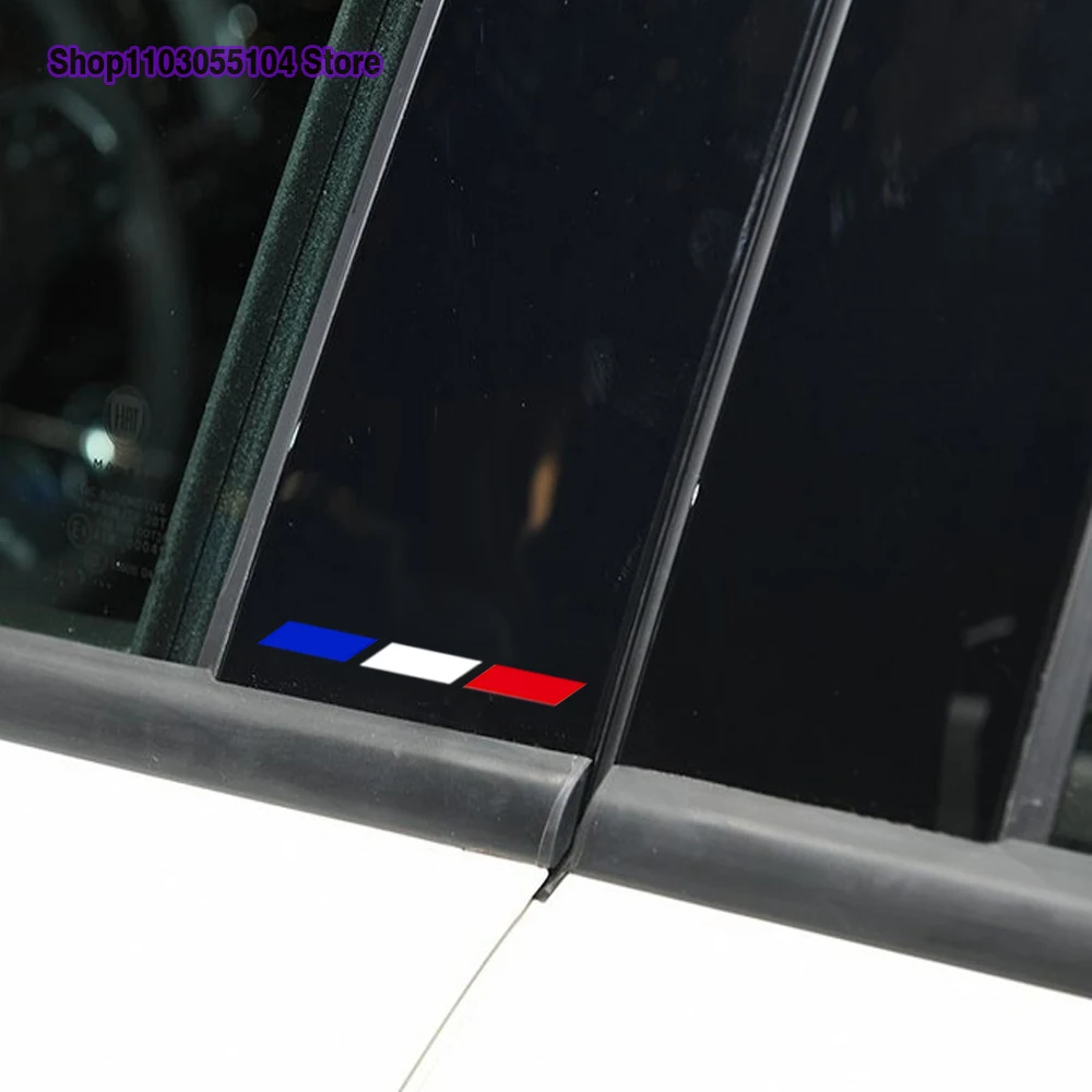 4PCS Tri Colors Car Rearview Mirror Sticker For Renault Megane RS Clio ZOE