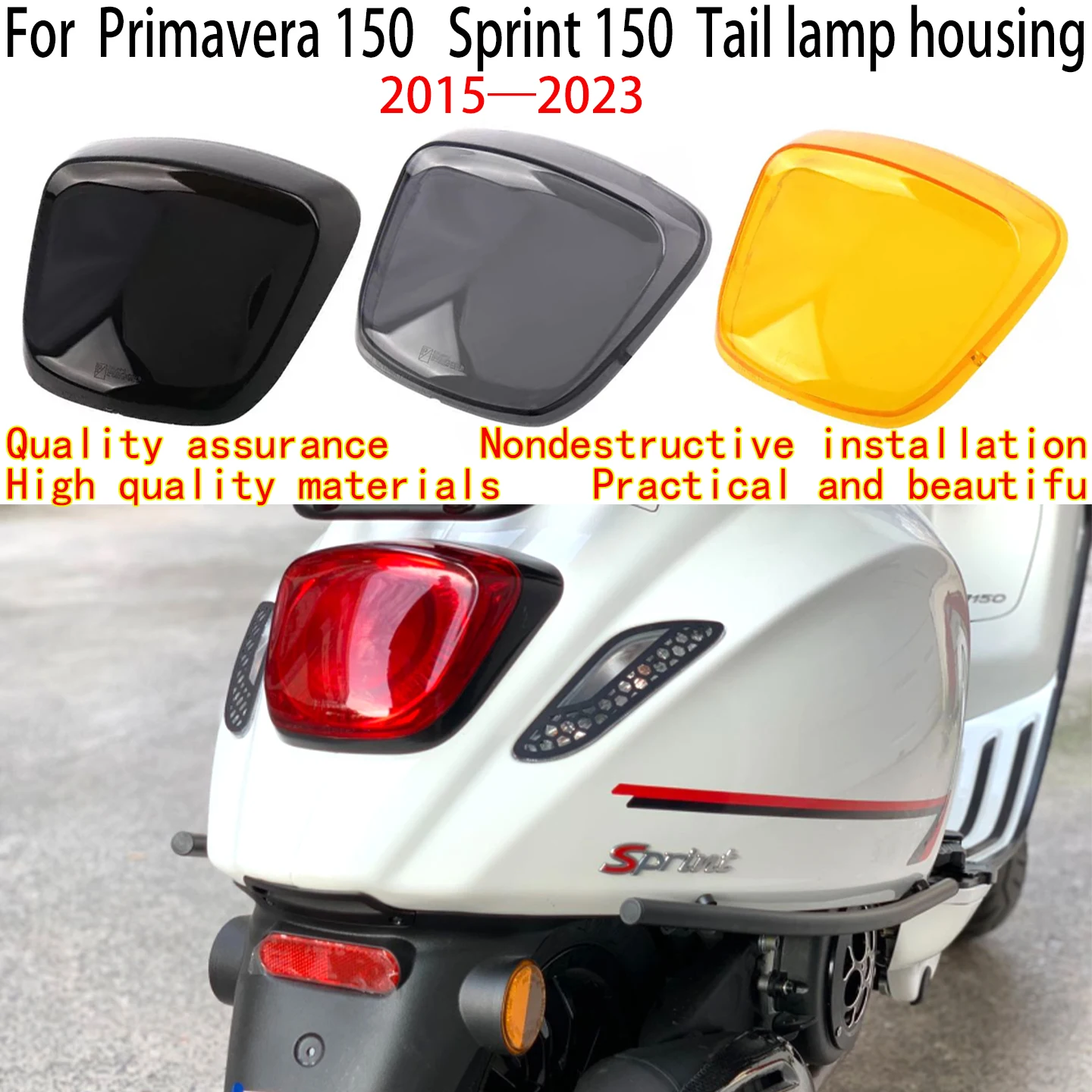 Pour Primavera 150 boîtier de feu arrière Sprint 150 couvercle de feu arrière 2015-2023 Primavera 150 Sprint 150 couvercles de feu arrière colorés
