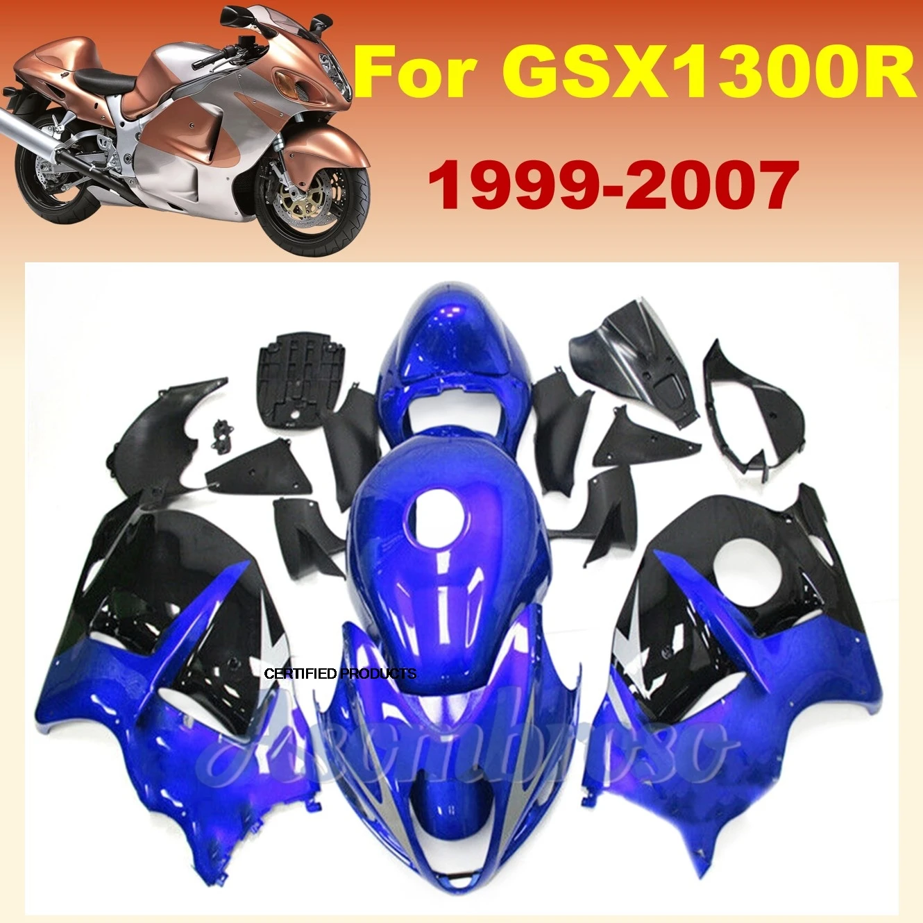 New Blue Black Motorcycle Fairing Kits for Hayabusa GSX1300R 1999 2000 2003 2004 2006 2007 GSXR1300 1996-2007