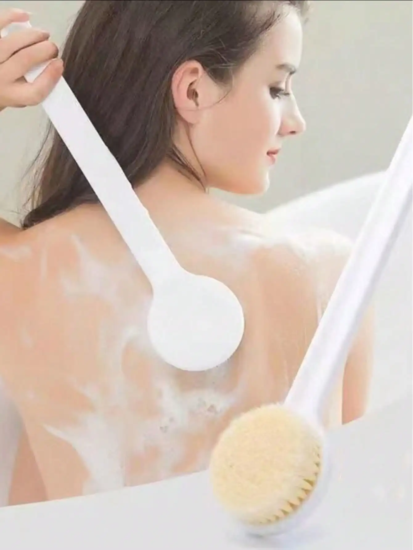 1pc Soft Bath Brush For Back Scrubbing Home Bathroom Decor Fall Decor Back To School