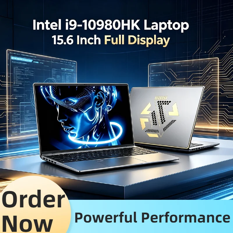 15.6 Inch High‑Performance Notebook PC Ultra Slim Core i9‑10980HK 32GB RAM 2TB SSD Windows Laptop for Office Work & Gaming