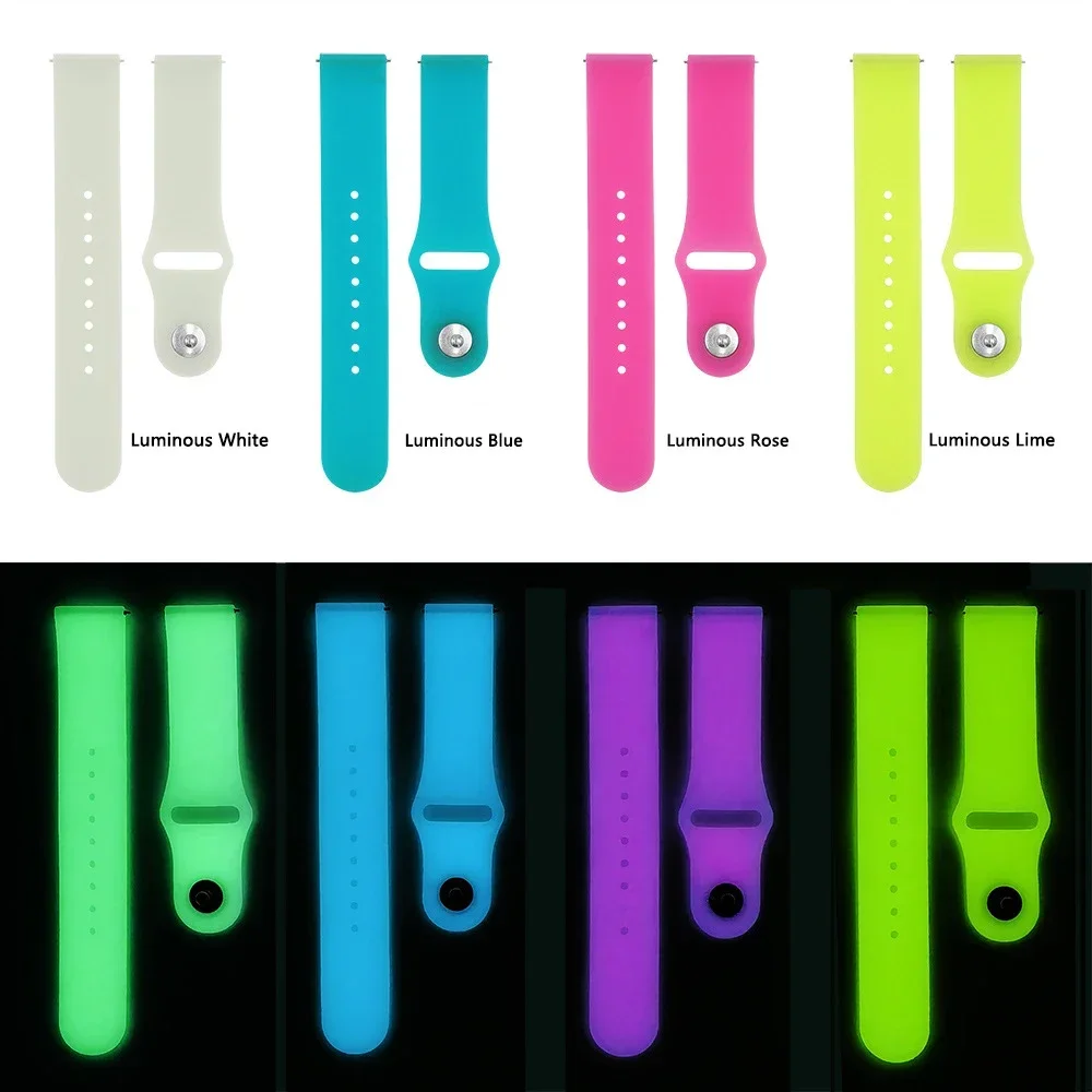 20mm Silicone Luminous Glow Bracelet For Samsung Galaxy Watch 4 5 40 44mm/ Watch4 Classic 42 46mm Sport Wrist Band Strap Correa