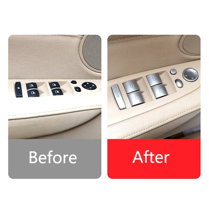 

Car Door Interior Windows Control Panel Switch P Buttons Protector Cover Trim Sticker For BMW X5 X6 E70 E71 X5M X6M Accessories