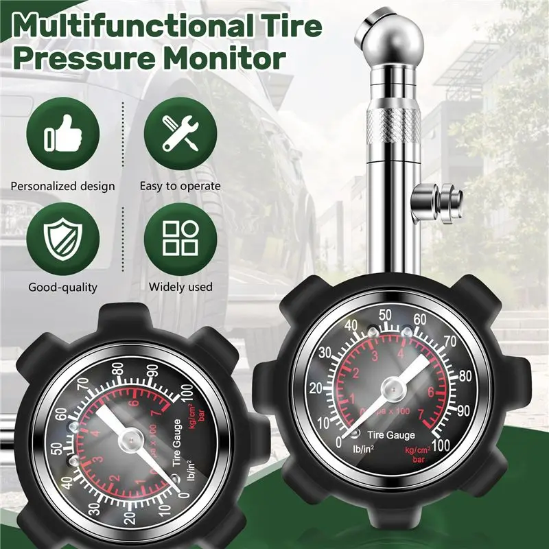 New Car 100Psi Multi-Function Tire Pressure Gauge Tire Pressure Monitoring Meter Tire Pressure Gauge