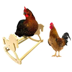 Chicken Roosting Bar Perch Rocking Horse Bird Toy for Coop Strong Wooden Chicken Swing Ladder for Parrots Baby Chicks Coop Chook