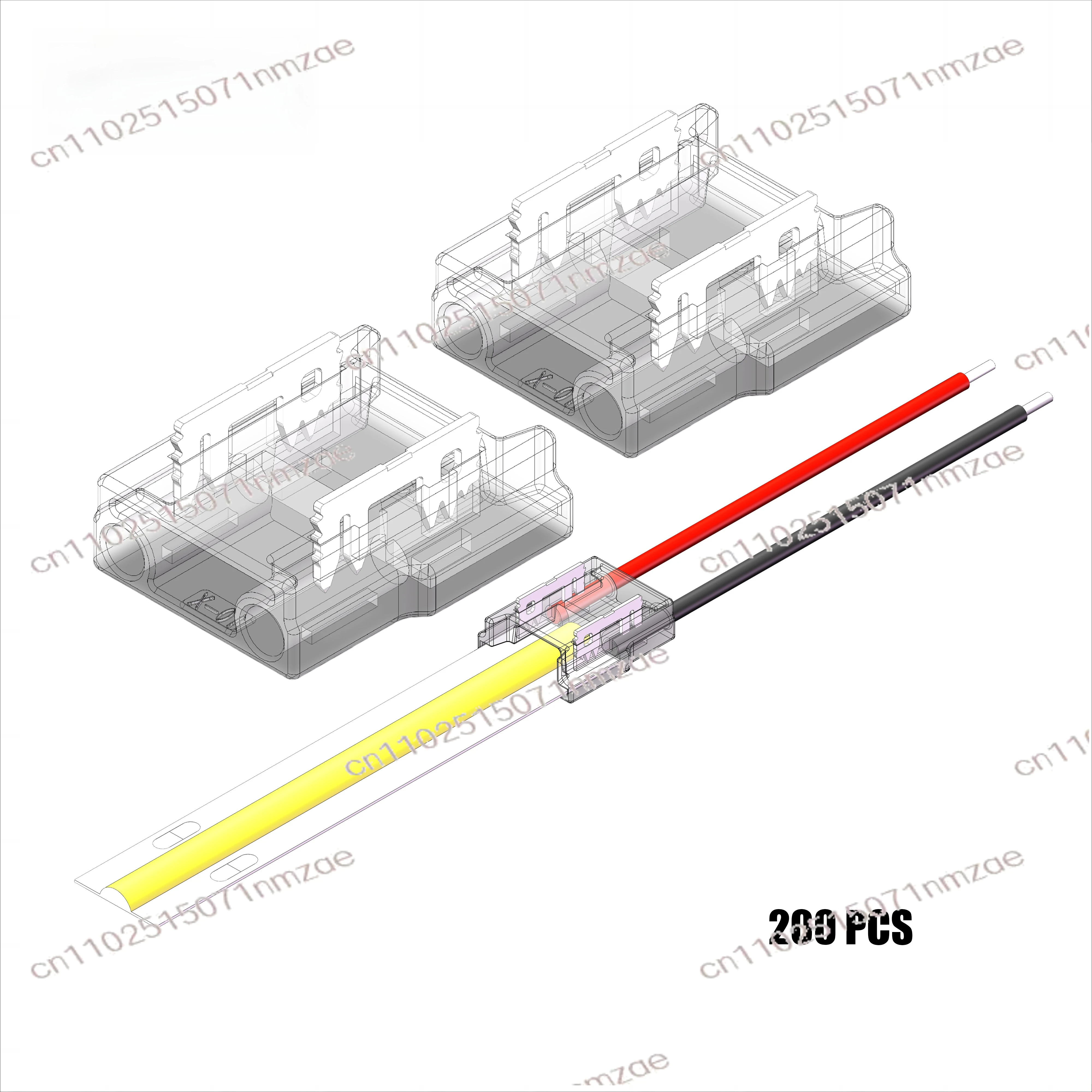 ‌200pcs COB LED 2 Pin L-Shaped Connector 10mm Monochrome Thread to Board Fast Shipping