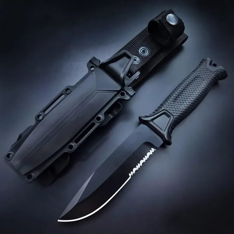 2024 New Stainless Steel Tactical Knife, Wilderness Survival Knife, Portable Self-Defense Straight Knife Set EDC