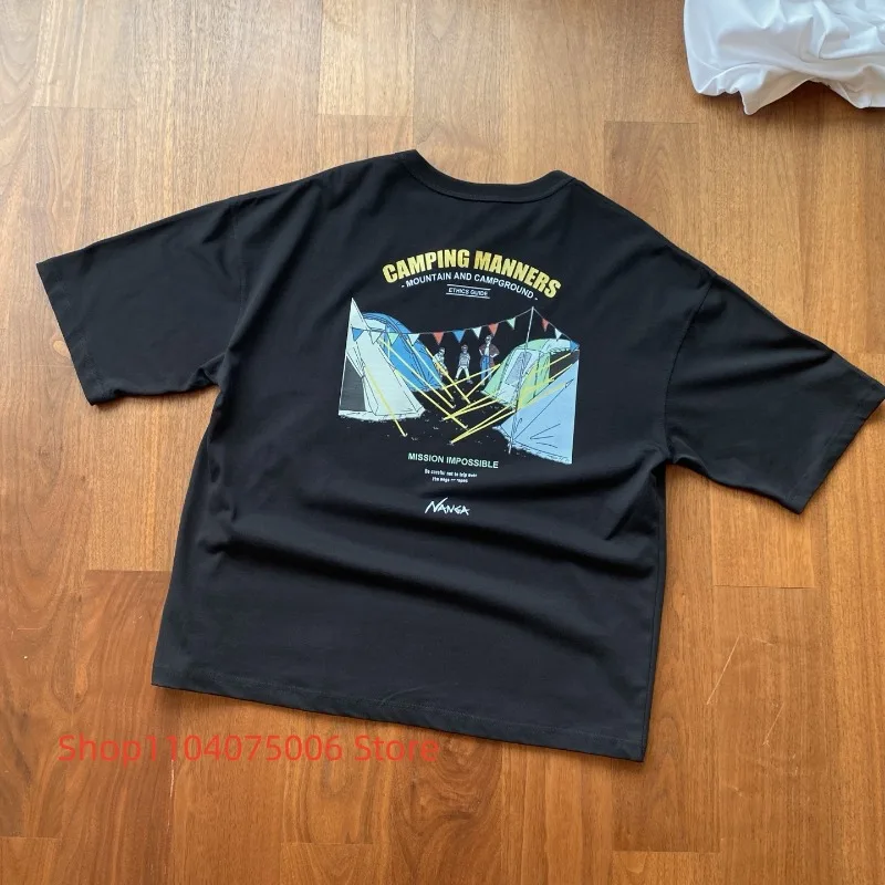 Nanga ユニセックス オーバーサイズ Tシャツ ストリートウェア スタイル 270GSM ヘビーコットン 男性と女性用 トレンディ