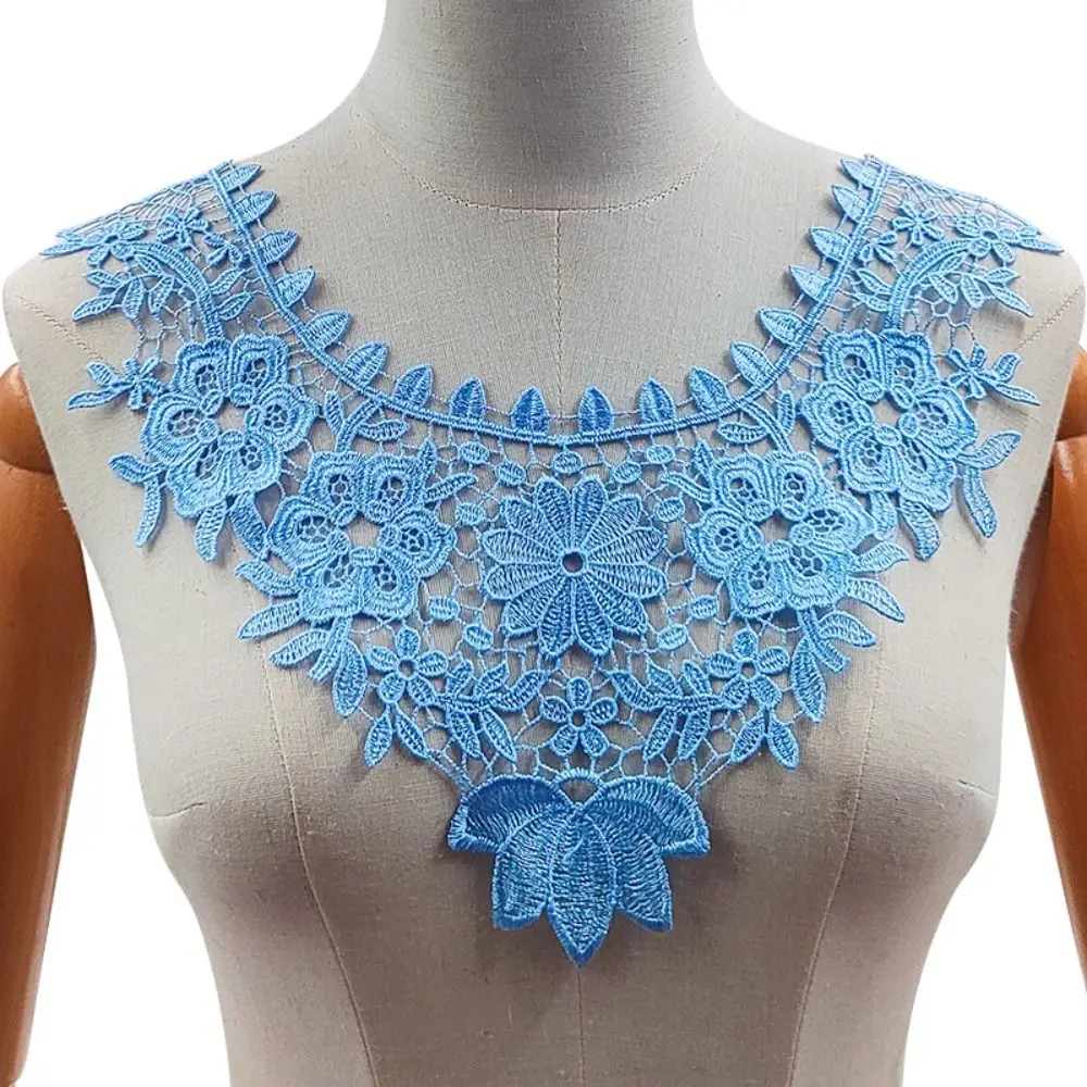 5PCS Multicolor Embroidered Collar Fashion Hollow Out Pattern Hollow Out Lace Collar Polyester Chic Flower Collar