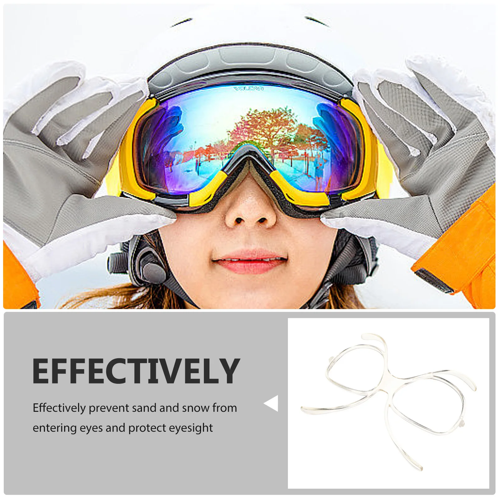 الإطار الداخلي لنظارات التزلج على الجليد، إدراج نظارات التزلج العالمي لارتداء النظارات، محول بصري قابل للانحناء، مقاس قابل للتعديل #6