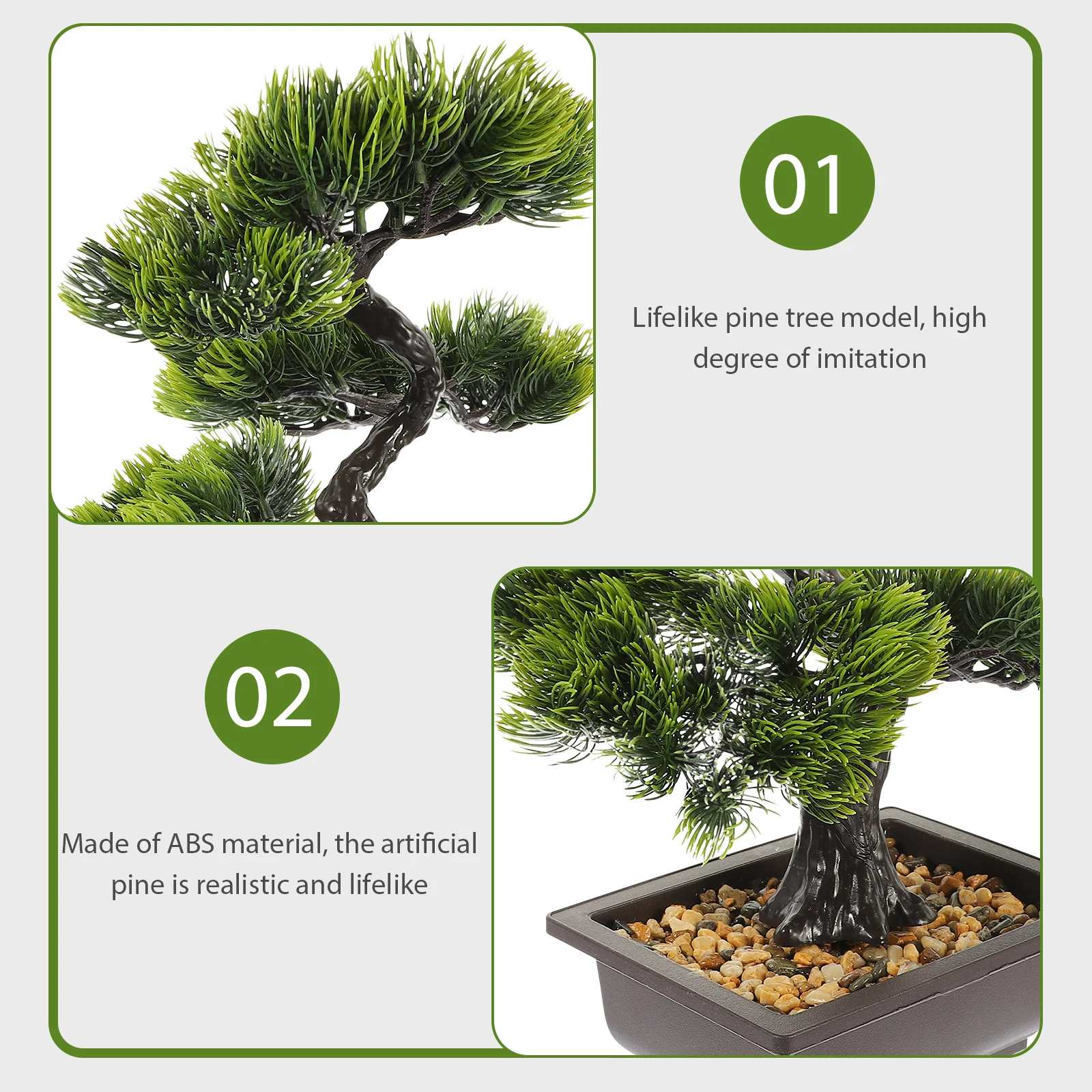 

Artificial Pine Bonsai Tree Trees Indoor Realistic Small Decorations Ornaments Faux Abs Plant