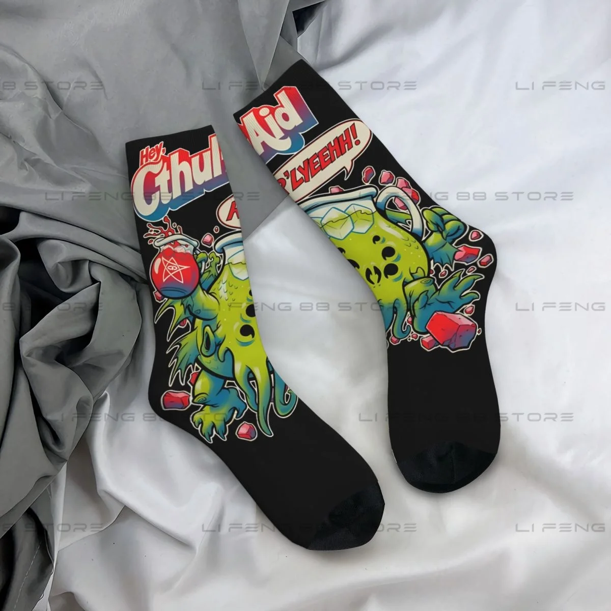 Calcetines de invierno para hombre y mujer, calcetín Unisex de ciclismo, estilo callejero, CTHUL-AID, Cthulhu, Lovecraft