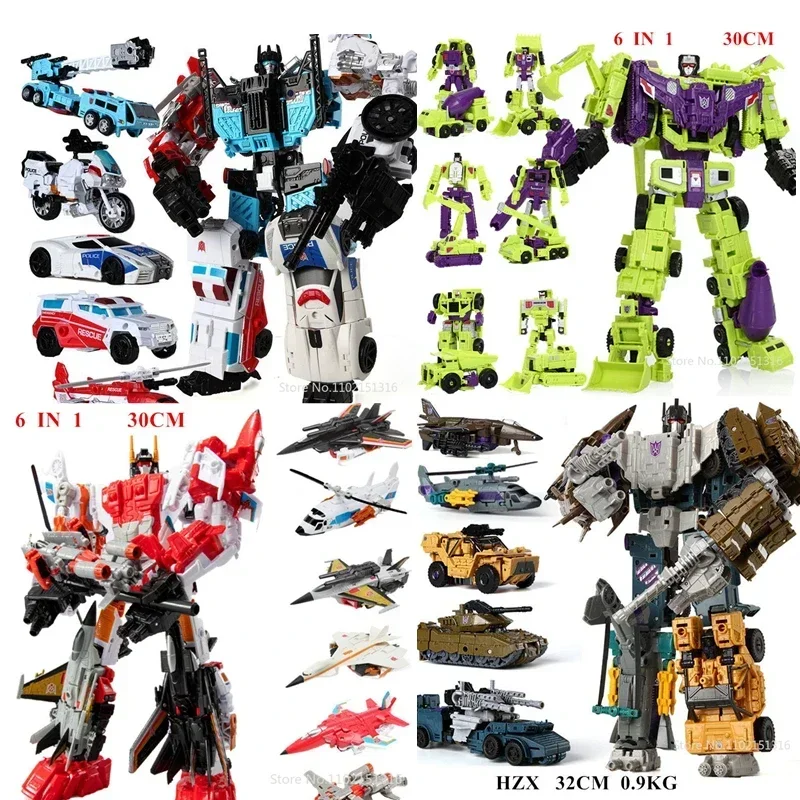 

Трансформирующиеся роботы-игрушки HZX Defensor Bruticus Superion Devastator IDW 5 в 1, 6 в 1, наборы без коробки, экшн-фигурки KO 6 в 1