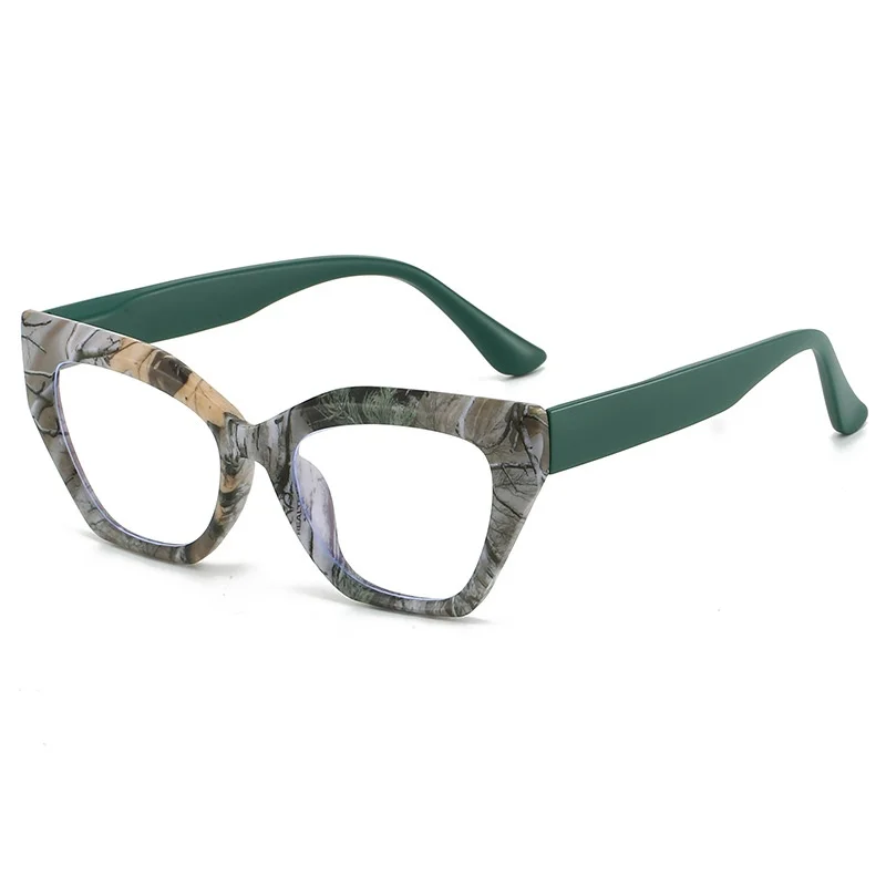 Cat-Eye Colorful Decorative Eyeglass Frames for Women, Anti-Blue Light Glasses for Middle-Aged and Elderly People