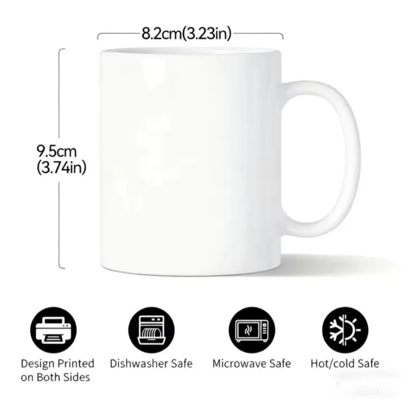 Ceramic coffee cup - Coffee bean design - 11 ounces double-sided printing