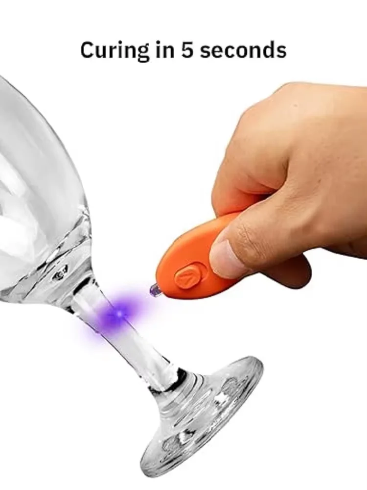 Visbella 2 PCS UV Light Glue Pen 5-Second Quick Fix Liquid Bonding & Welding Glue Kit DIY Craft Decor Adhesive Tool