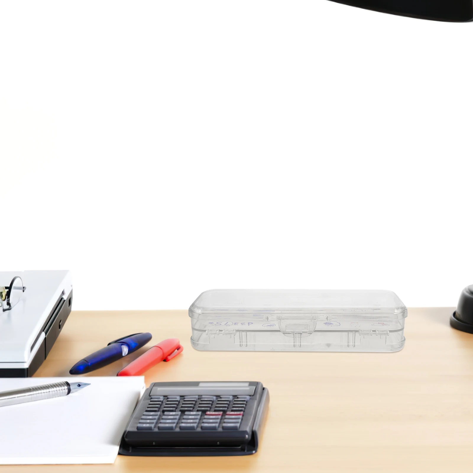 

1pc Box Plastic Pencil Case Lightweight Portable Stationery Organizer Storage Transparent Sketch Pen Holder Pencil Container