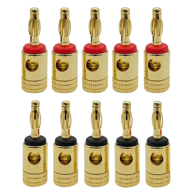 

10PCS/4MM Gold-Plated Banana Head Terminal Plug Musical Cable Wire Socket Speaker Connector Audio Adapter Wholesale