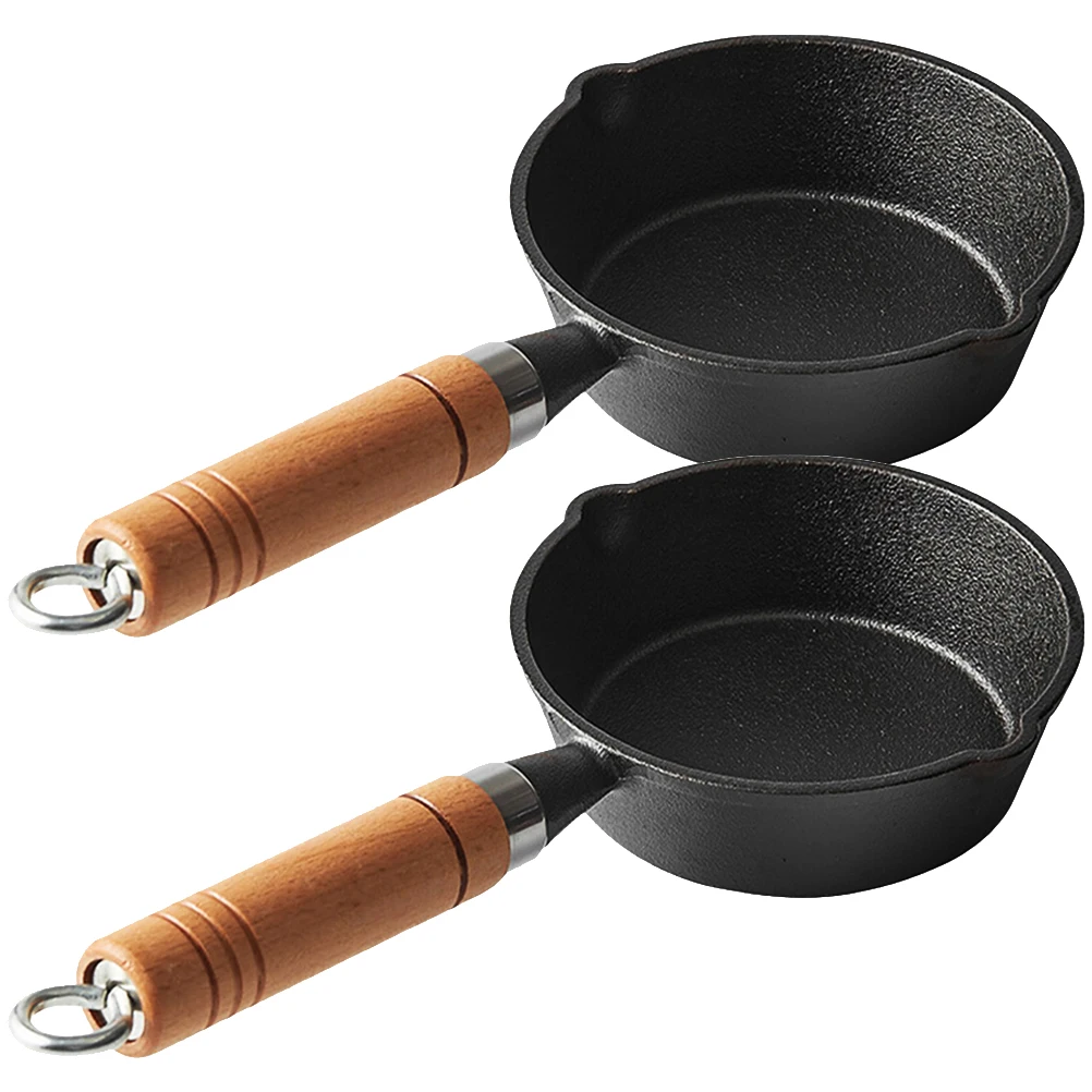 

2pcs Cast Iron Melting Pot Butter Cheese Chocolate Oil Warmer Mini Pouring Pan Sauce Bowl Sturdy for Home Bakery