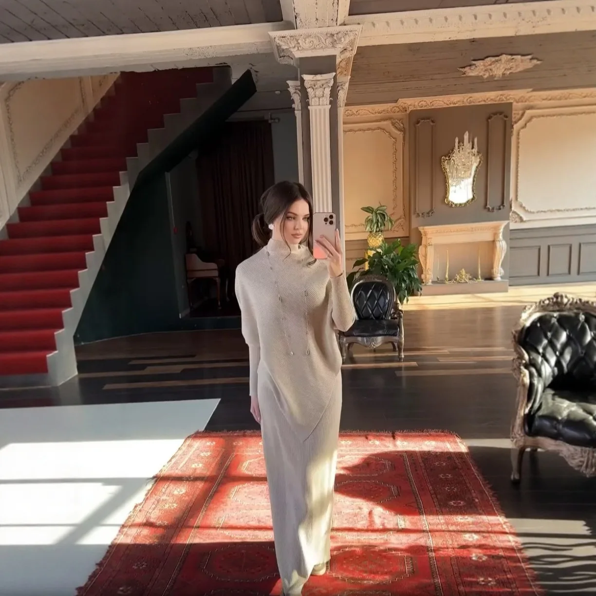 2025 outono novo sle floral impressão magro ajuste dr cintura cinched a linha de malha algodão poliéster meados de ano feminino dr