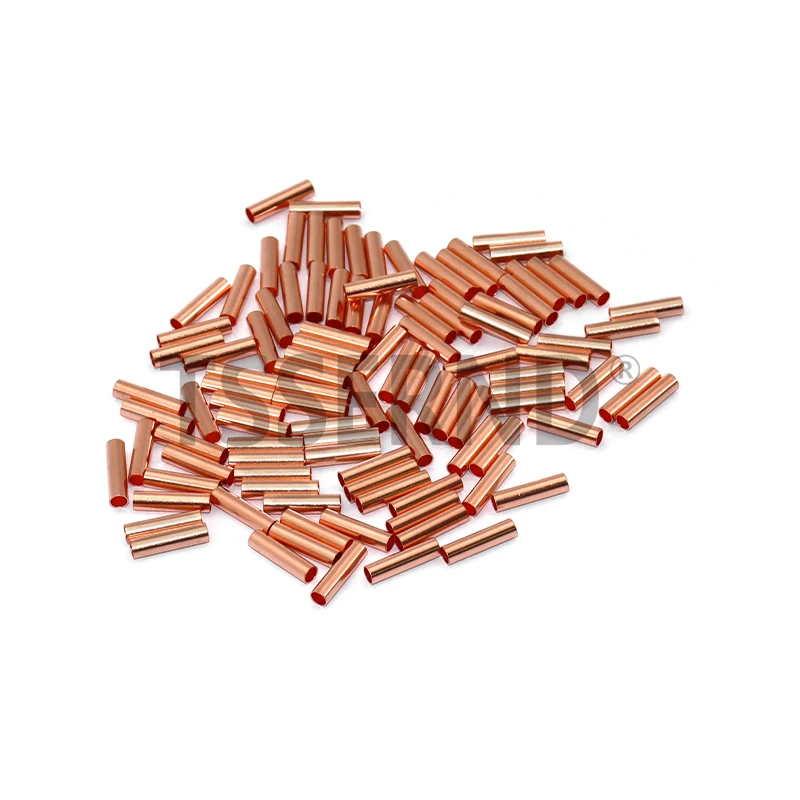 100 Pcs Copper Ring Terminals Wire Crimp Connectors Bare Cable Battery Terminals Soldered Connectors for Electrical Wiring