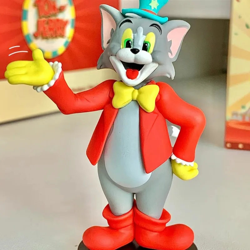 Miniso serie de circo Tom y Jerry, adornos de decoración de escritorio, modelo de colección de Anime, dibujos animados de vacaciones, regalo de cumpleaños, juguete lindo