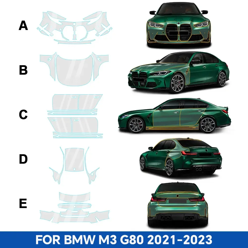 9.5Mil TPU Paint Protection Film For BMW M3 G80 2021-2025 Car Pre-cut PPF Clear Bra Anti-scratch Resistant Invisible Repairable