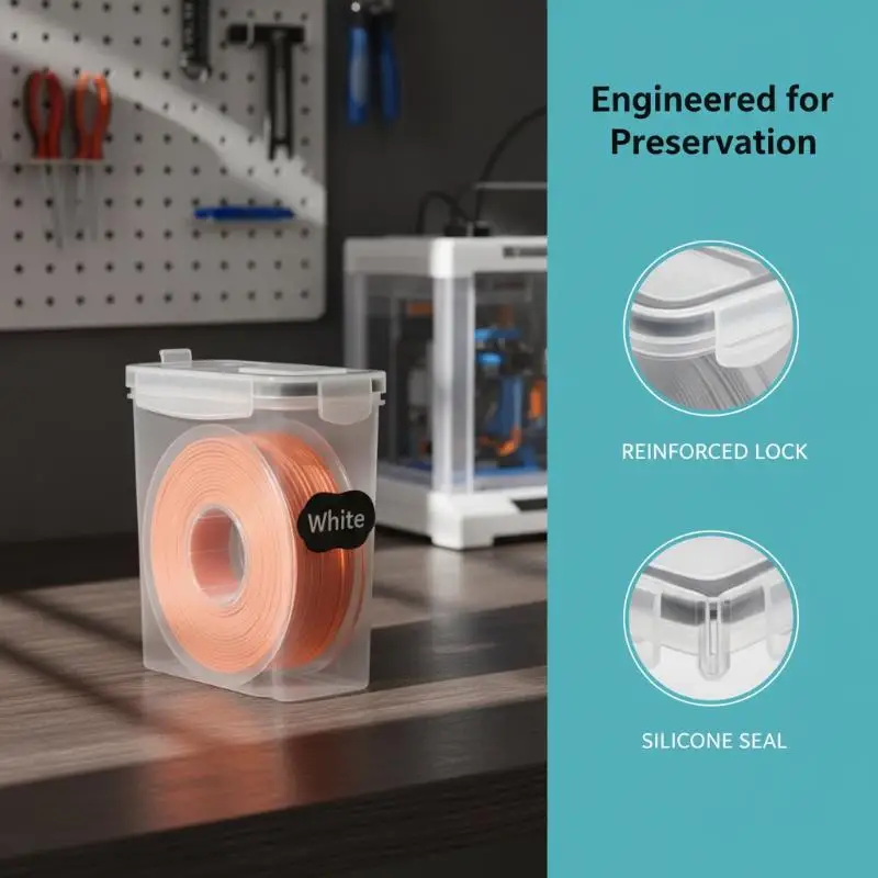 Sealed Dust‑Proof Moisture‑Proof Filament Dry Box Anti‑Humidity Storage Container with Universal Spool Holder for 3D Printing ﻿