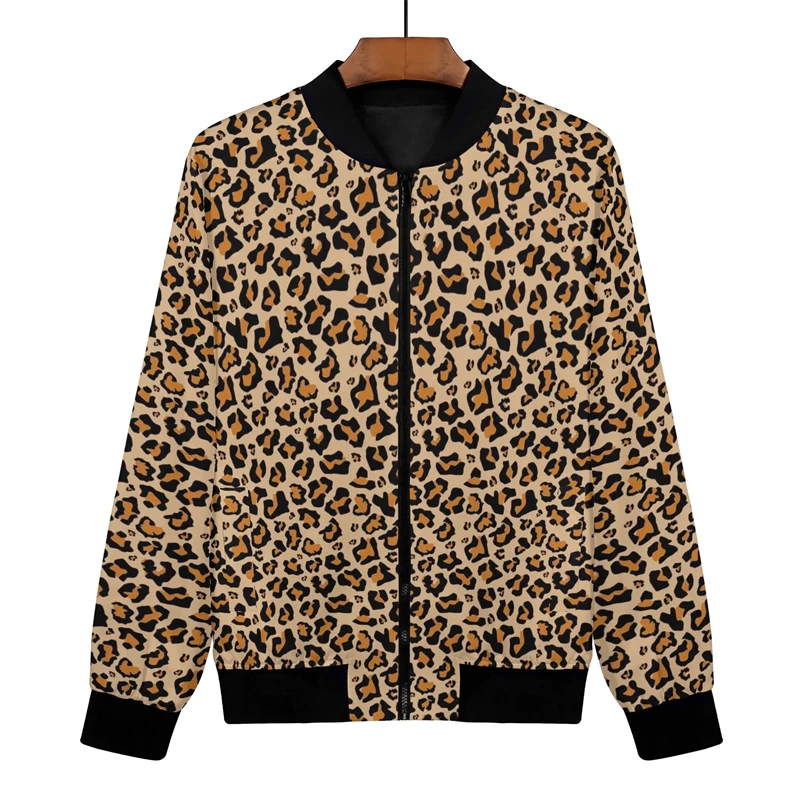 Diverse luipaardprints jas herenkleding 3D-printen dier cosplay jassen hiphop streetwear modetrend bomberjack