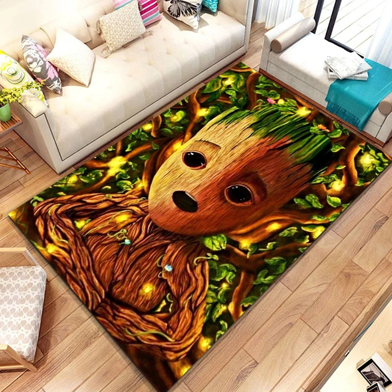 Disney Fashion Groot Kids Large Area Rugs 3D Carpets for Living Room the Baby Bedroom Sofa Doormat Home Decor Non-slip Mats Gift