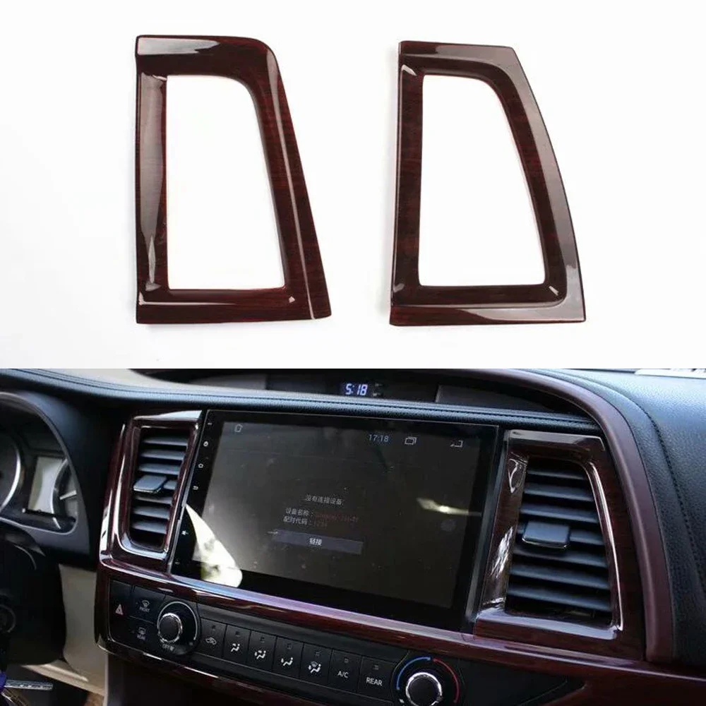 

For Toyota Highlander 2015-2018 Car Central Console Air Vent Frame Trim Styling Interior Car Accessories