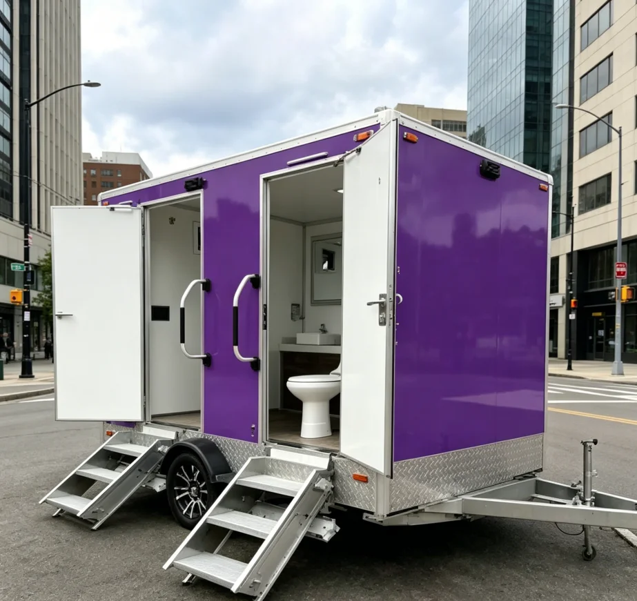 Customizable Modern Design Double Enclosed Restroom Trailer Mobile Toilet