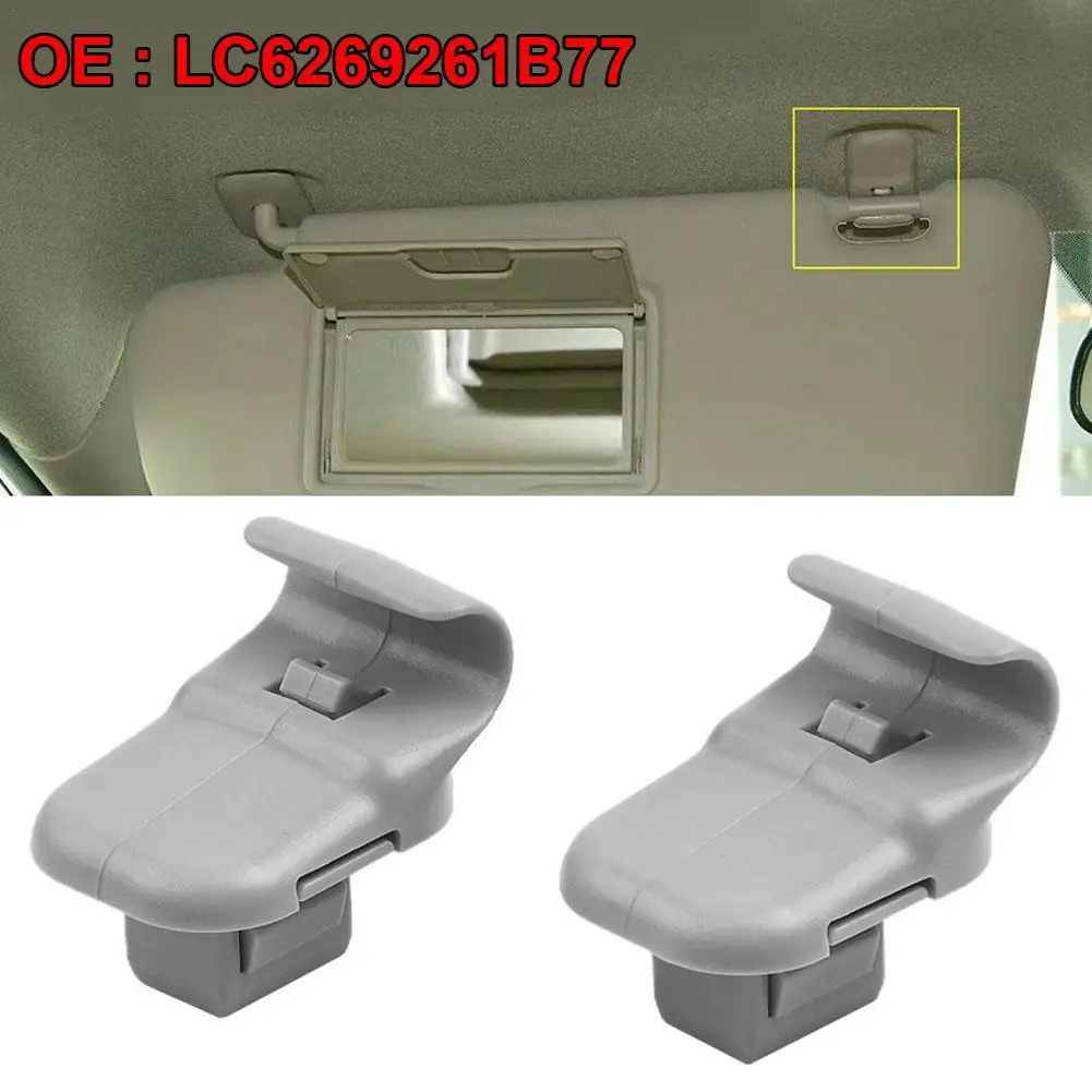 2 Pcs Car Grey Sun Visor Clip For Mazda 3 5 6 CX 7 CX 9 RX 8 MPV Car Sun Visor Clip Gray Interior Hanger Hook Clip Bracket ﻿