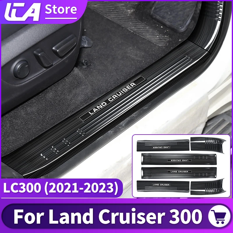 For 2021 2022 2023 Toyota Land Cruiser 300 Stainless Steel Threshold Protective Cover LC300 Interior Upgraded Accessories Tuning